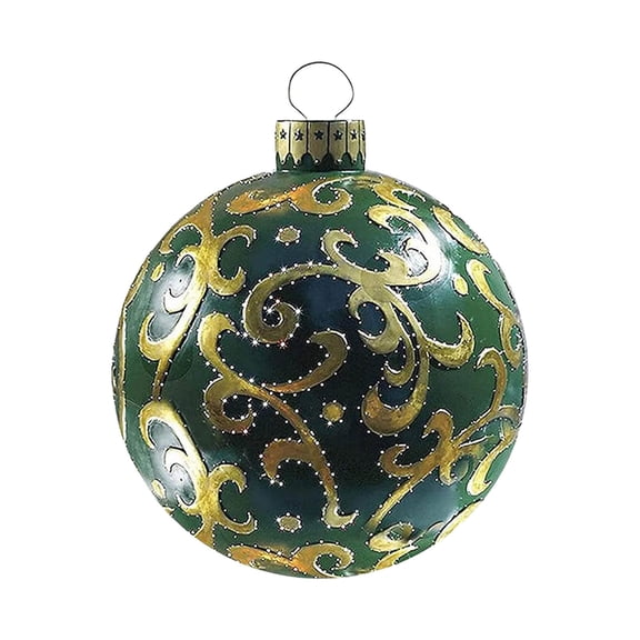 Leodye 1 Pcs 24 Inch Giant Christmas PVC Inflatable Decorated Ball Inflatable Christmas Ornaments Ball Large Outdoor Blow up Xmas Tree Ornaments for Xmas Porch Lawn Yard