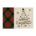 thumbnail image 1 of Leodye 1 Pcs Christmas Dinner Paper Placemats 17.72x12.99in Retro Christmas Tree Snowflake Disposable Paper Placemats Red Table Mats for Xmas Dinner Kitchen Party Supplies, 1 of 6