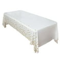 thumbnail image 1 of Leodye 1 Pcs Christmas Snowflake Party Tablecloths Decorations,Plastic White and Gold Table Cloth,Winter Rectangle Cover for New Year Birthday Holiday Decorations-107.87×53.94In, 1 of 6
