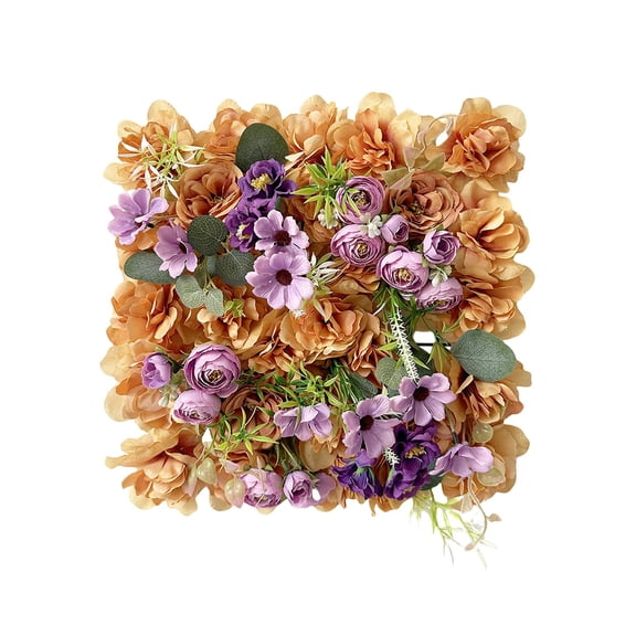 Leodye 1 Pcs Flower Wall Panels 3D Silk Rose Floral Decorative Faux Flower Wall Background for Wedding Home Decoration Background Shop Party Photo Arrangement-13.77*13.77 in