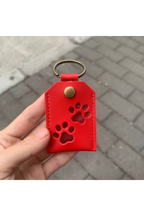 1 Pcs Pet Hair Storage Keychain, Paw Shaped Keychain, Pet Memorial Gift Keyring, Handmade Key Holder for Collecting and Hair-2.6*1.7in
