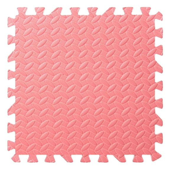 Leodye 1 Pcs Plush Foam Floor Mat Square Interlocking Carpet Tiles with Border Fluffy Play Mat Floor Tiles Soft Climbing Area Rugs for Home Playroom-11.8*11.8inch