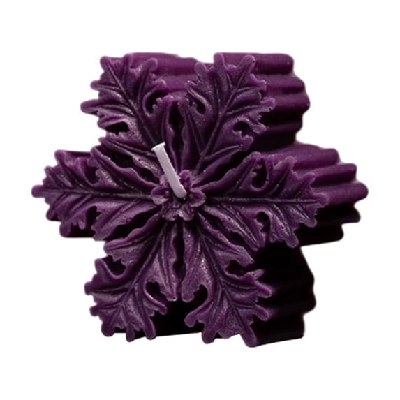 Leodye 1 Pcs Snowflake Candles Winter Trendy Candles Snowflake Shaped Soy Wax Aesthetic Gifts for Valentine Home Birthday Wedding Party Decorations-2.56IN
