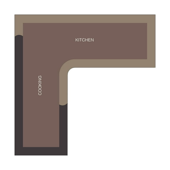 Leodye 1 Piece Anti-Slip Corner Kitchen Rug, L-Shaped Floor Mats,Super Absorption Linen Corner Mat for Home,Kitchen-47.2*47.2IN