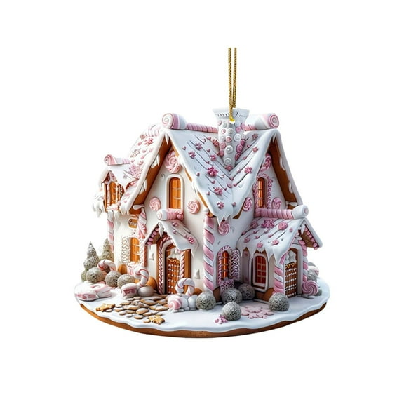 Leodye 1 Pieces Exquisite House Ornaments Christmas Tree Hanging Ornament Hanging Ornaments Decorations for Xmas Holiday -3.14in