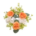 thumbnail image 1 of Leodye 1 Pieces Spring Summer Artificial Flowered Wreath Mini Floral Wedding Candle Rings Wreaths for Wedding Table Centerpiece Pillars Farmhouse Party Home Door Tabletop-7.87X7.87in, 1 of 6