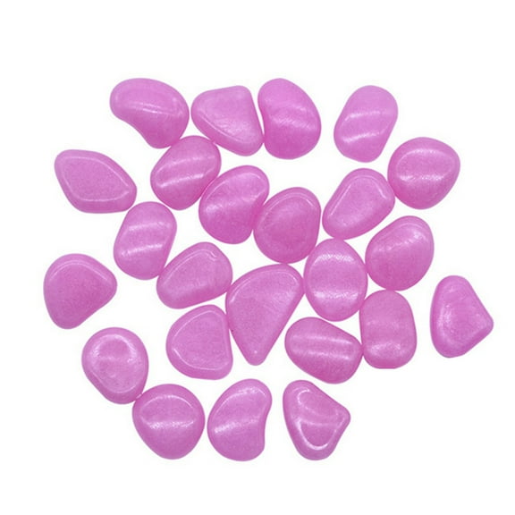 Leodye 100PCS Luminous Garden Pebbles Set Glow-in-the-dark Decorative Yard Path Garden Decoration Stone -1.18 in