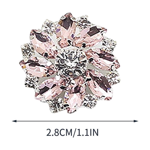 Leodye 10PCS Floral Rhinestone Glass Buttons - DIY Hand-decorated Shirt Craft Buttons -1.1IN