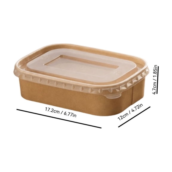 Leodye 10PCS Thickened Rectangular Kraft Paper Box with Lid, Disposable Takeaway Lunch Box, Widely Used for Packing Salad, Meals and Tableware -6.774.721.85in