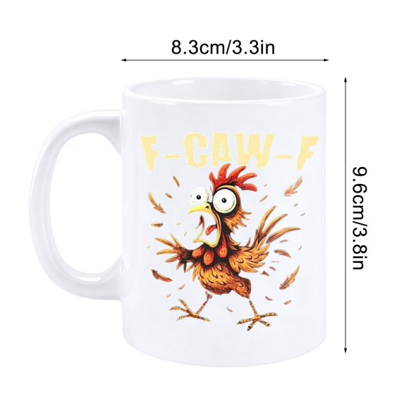 Leodye 11oz Chicken Rooster Ceramic Mug - Novelty Gift for Home & office