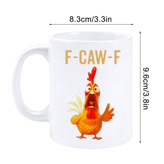 Leodye 11oz Chicken Rooster Ceramic Mug - Novelty Gift for Home & office