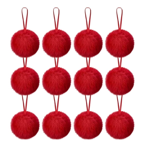 Leodye 12 PCS Christmas Ball Hanging Ornaments with Ropes, Cute Pendants for Xmas Tree Wreath Holiday Party Decor -2.36IN