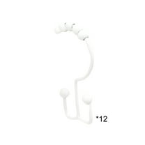 Leodye 12pcs Shower Curtain Hooks Rings, Rust Resistant Metal Double Glide Shower Hooks Rings for Bathroom Shower Rods Curtains-2.76 inches