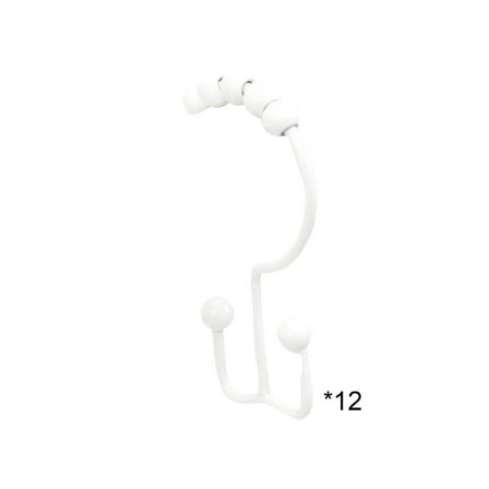 Leodye 12pcs Shower Curtain Hooks Rings, Rust Resistant Metal Double Glide Shower Hooks Rings for Bathroom Shower Rods Curtains-2.76 inches