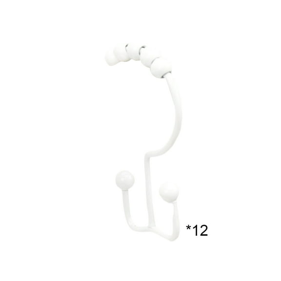 Leodye 12pcs Shower Curtain Hooks Rings, Rust Resistant Metal Double Glide Shower Hooks Rings for Bathroom Shower Rods Curtains-2.76 inches