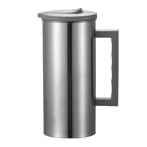 Leodye 1PCS 1.6L Stainless Steel Cold Water Kettle - Large Capacity Straight Tube Pitcher for Home & Restaurant -9.06x4.13In