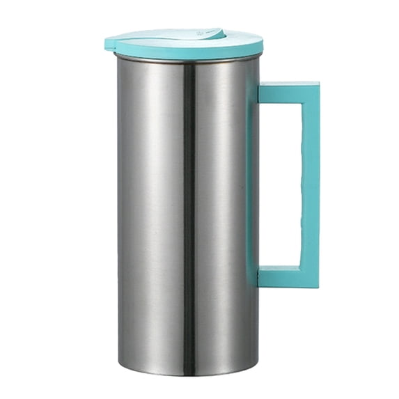 Leodye 1PCS 1.6L Stainless Steel Cold Water Kettle - Large Capacity Straight Tube Pitcher for Home & Restaurant -9.06x4.13In