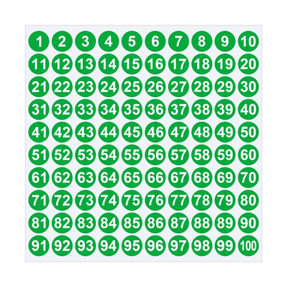 Leodye 1PCS 1 To 100 Number Combination Stickers Sheets for Note Decoration-10.7x10.7 in