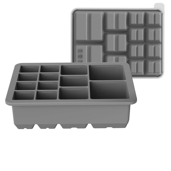 Leodye 1PCS 13 Compartment Square Ice Cube Mold, Stackable Easy Release Design, Homemade Ice Maker for Daily Refrigerator Use -6.34 × 5.12 × 1.77 in