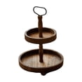 thumbnail image 1 of Leodye 1PCS 2-Tier Wooden Serving Tray with Handle Sturdy Stylish Home/Party Dessert Fruit Snack Cupcake Display Stand -12.9*18.1IN, 1 of 6