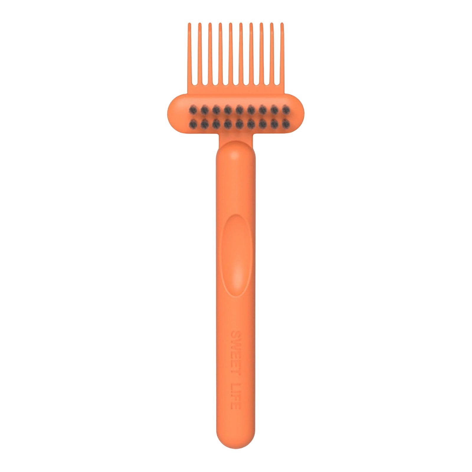 Leodye 1PCS 2-in-1 Double Sided Hair Brush Cleaner Tool with Bristle Pick Orange Comb Cleaner for Removing
