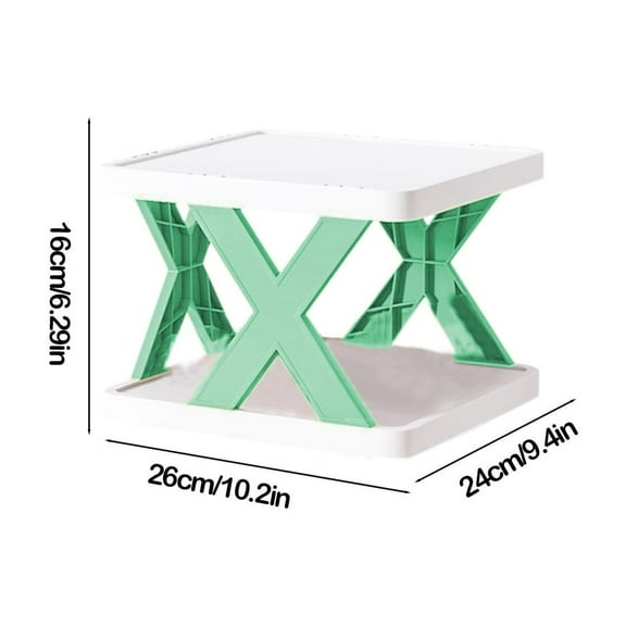 Leodye 1PCS 2 layer Plastic Storage Shelf - Space-saving Small Household Organizer Rack -10.24x9.45x6.30 inches