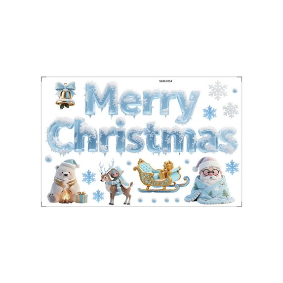 Leodye 1PCS 2026 New Year Window Clings Stickers Double-Sided Christmas Window Decals for Glass Windows Decoration Indoor Happy New Years Eve Holiday Stickers -23.62*17.72in