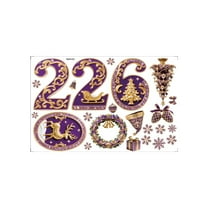 Leodye 1PCS 2026 New Year Window Clings Stickers Double-Sided Christmas Window Decals for Glass Windows Decoration Indoor Happy New Years Eve Holiday Stickers -23.62*17.72in