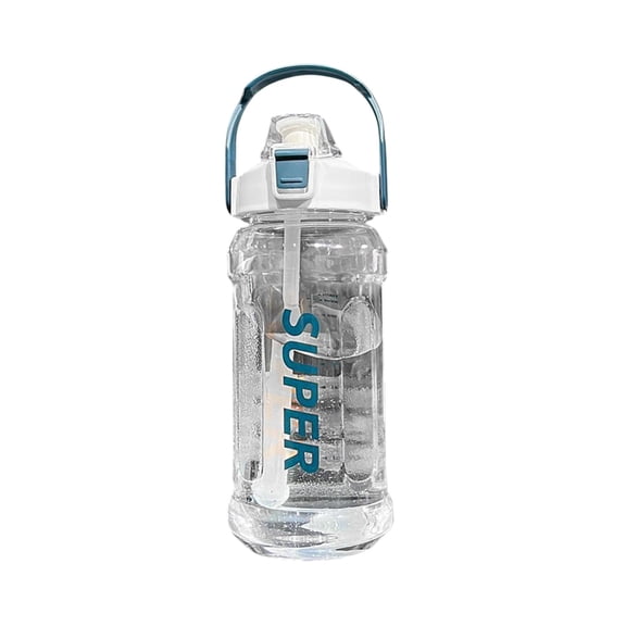 Leodye 1PCS 2L Large-capacity Sports Water Bottle - Fashionable Leakproof Shatterproof Straw Cup with Scale Mark -11.81x4.33in