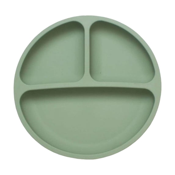 Leodye 1PCS 3-Compartment Suction Plate , Divided Portion Layout, Microwave Dishwasher Safe Plate for Picky Eater -7.67*7.67in