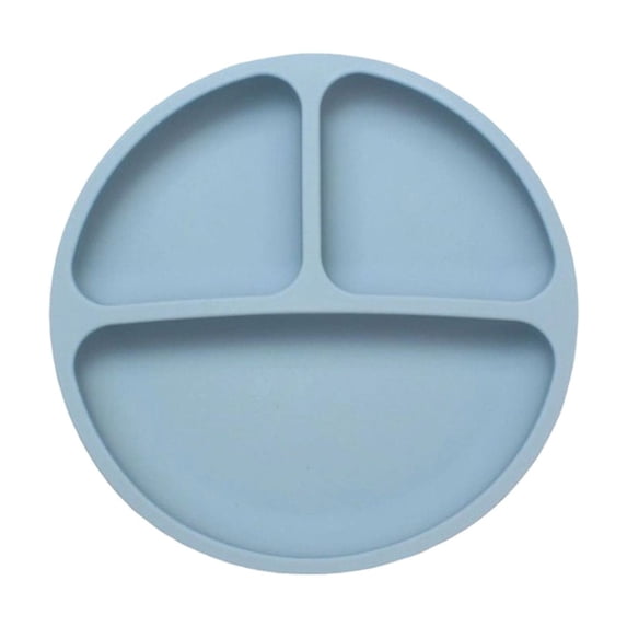 Leodye 1PCS 3-Compartment Suction Plate , Divided Portion Layout, Microwave Dishwasher Safe Plate for Picky Eater -7.67*7.67in