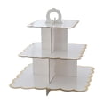 thumbnail image 1 of Leodye 1PCS 3 Tier Cardboard Cupcake Holder Dessert Display Tower for Birthday Wedding Holiday Party Tabletop Decor -11.41*11.22in, 1 of 6