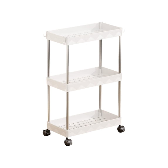 Leodye 1PCS 3-Tier Wide Storage Cart Rack Sturdy Multi-use Home/Dorm Narrow Space Miscellaneous Storage Solution -22.83x15.75x7.87in
