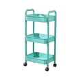 thumbnail image 1 of Leodye 1PCS 3-layer Black Storage Cart with Armrests Mobile Sturdy Kitchen Bathroom Toiletries Sundry Storage Rack -15x10x32inch, 1 of 6