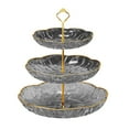 thumbnail image 1 of Leodye 1PCS 3-layer Fruit Plate Exquisite Multi-tiered Home Living Room Coffee Table Candy Snack Serving Tray -9.45*9.45*14.17in, 1 of 6