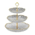 thumbnail image 1 of Leodye 1PCS 3-layer Fruit Plate Exquisite Multi-tiered Home Living Room Coffee Table Candy Snack Serving Tray -9.45*9.45*14.17in, 1 of 6