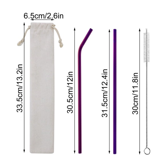 Leodye 1PCS 304 Color Stainless Steel Straw Set Reusable Design Bar Drinks Milk Tea Portable Drinking Accessory
