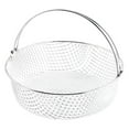 thumbnail image 1 of Leodye 1PCS 304 Stainless Steel Air Fryer Basket Double Ear Handle Round Mesh Steamer Grill Steam Rack Dehydration and Filter Basket for Kitchen Cooking and Frying -8.26*6.29IN, 1 of 5