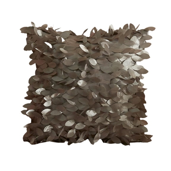 Leodye 1PCS 3D Leaf Pattern Satin Cushion Cover Stylish Durable Home Auto Living Room Hotel Sofa Car Backrest Cover -17.72x17.72in