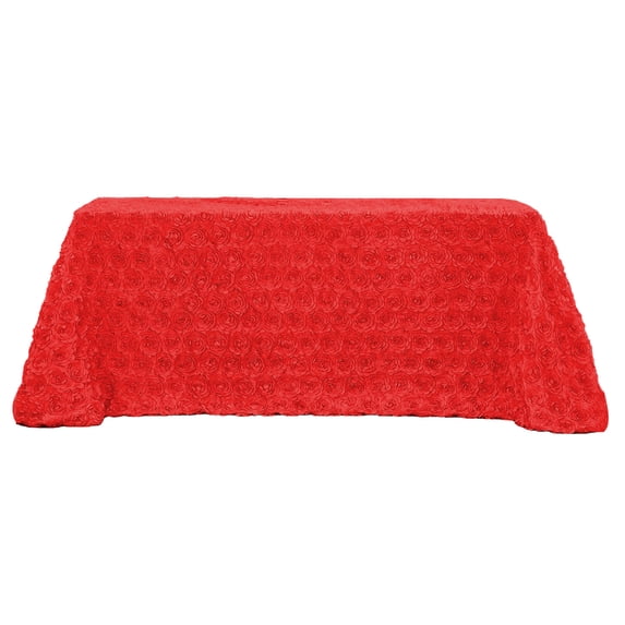 Leodye 1PCS 3D Rose Print Round Tablecloth Elegant Valentine's Day Decor Hotel Wedding Cake Table Reception Dining Table Cover -47.24*47.24IN