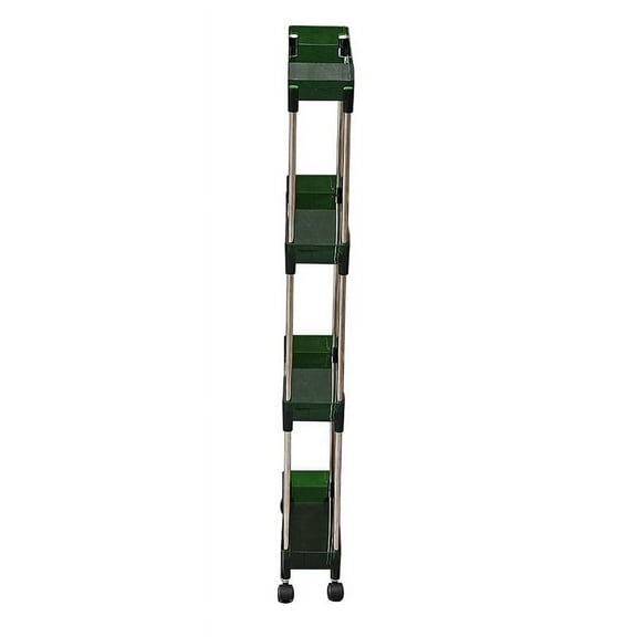 Leodye 1PCS 4-Tier Rolling Storage Cart, Mobile Shelving Unit with Wheels, Space-Saving Utility Rack for Kitchen, Bathroom and Laundry Room -40.16x13.78x4.72in