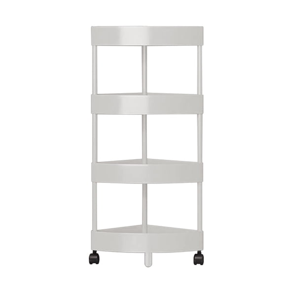 Leodye 1PCS 4-tier Rolling Bathroom Corner Storage Shelf Detachable Drainage Hole Home Bathroom Sundry Beauty Instrument Organizer Rack -35.04*14.17IN
