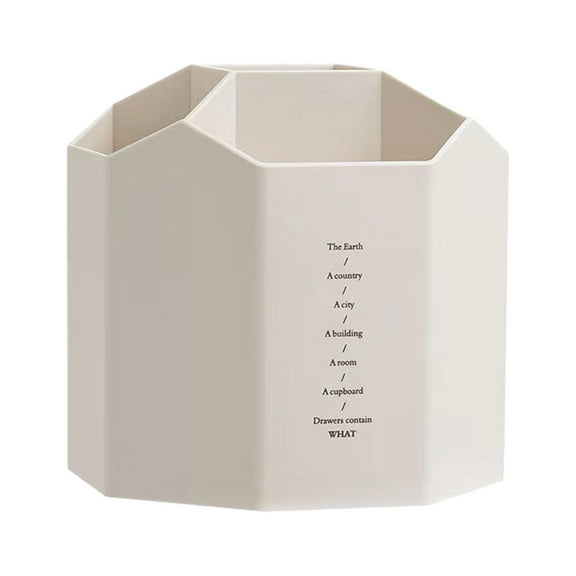 Leodye 1PCS 5-compartment Desktop Organizer - White office Caddy, for Pens/Colored Pencils/Art Brushes -6.29x6.29x3.74in