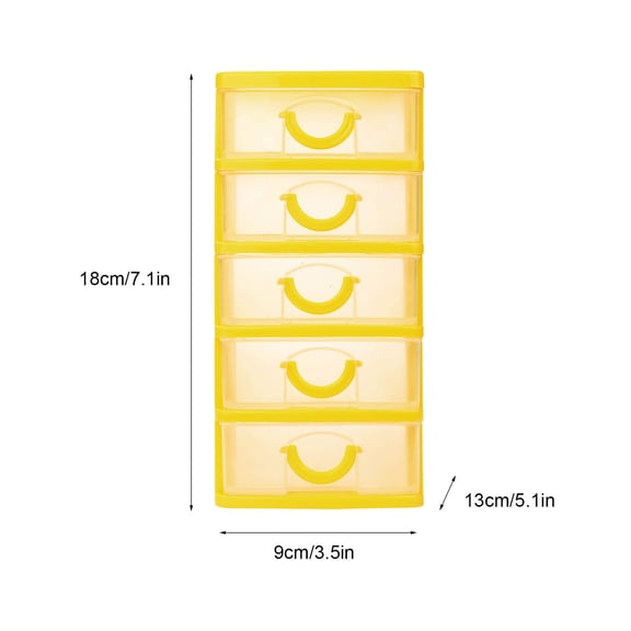 Leodye 1PCS 5 layers Plastic Desktop Drawer Organizer - Small Case for Sundries & Tiny Objects, office/Home Storage -5.12×3.54×7.09IN
