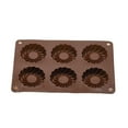 thumbnail image 1 of Leodye 1PCS 6-cavity Round Silicone Baking Molds - Non-stick for Cookies/Chocolate -7.36X5.07X0.62 inches, 1 of 6