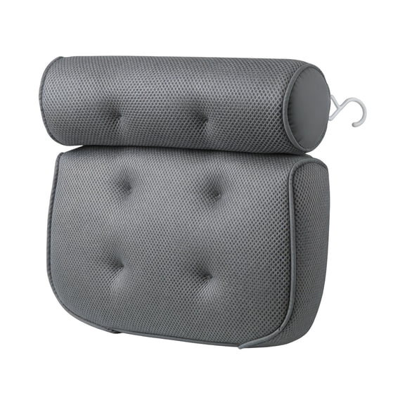 Leodye 1PCS 6-suction-cup Spa Bath Pillow Anti-slip Design Bathtub Headrest Comfortable Bathroom Accessory -13.77*12.99*3.93in