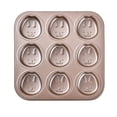 thumbnail image 1 of Leodye 1PCS 9-Grid Carbon Steel Baking Set, Non-stick Thickened Tray, Multi-shaped Bakeware for Oven Cake Making and Baking -10.63x10.63x0.86 in, 1 of 6