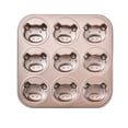 thumbnail image 1 of Leodye 1PCS 9-Grid Carbon Steel Baking Set, Non-stick Thickened Tray, Multi-shaped Bakeware for Oven Cake Making and Baking -10.63x10.63x0.86 in, 1 of 6