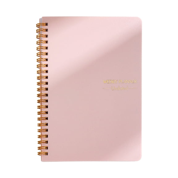 Leodye 1PCS A5 Coil-Bound Weekly Planner - Hardcover with Lines for Diary Notes & Daily Scheduling -8.2x5.9x0.1 in