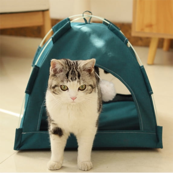 Leodye 1PCS All-season Warm Cool Tent Bed, Breathable Small Shelter for Kittens Summer Rest -14.96 × 14.96 × 12.99 in